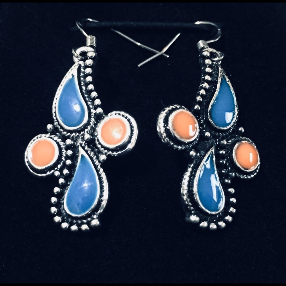 Boho / Retro Tibetan Silver Dangle Drop Earring’s - Picture 1 of 2